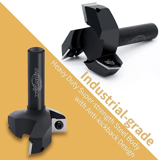 CNC Spoilboard Surfacing Router Bit, 1/2" Shank 2" Cutting Diameter, Insert Carbide Slab Flattening Router Bit Planing Bit Wood Planer Bit by BINSTAK
