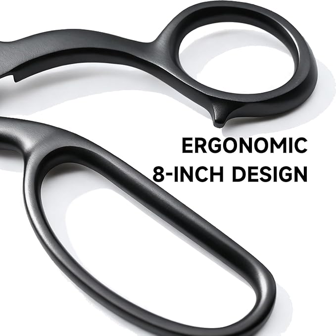 YLaziion 8-Inch Professional Pinking Shears for Fabric Cutting - 5mm Triangle Tooth Fabric Scissors - Black Titanium Coated Stainless Steel Zig Zag Scissors for Sewing, Quilting, Crafts & Dressmaking