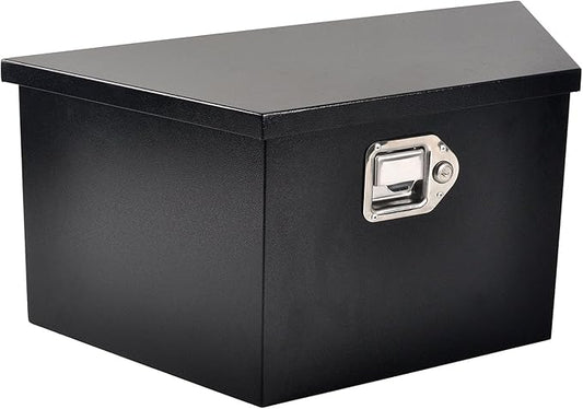 26 Inch Steel Tongue Tool Box with Lock and 2 Keys, Underbody Storage Truck Bed Organizer Toolbox for Trailer Pickup RV, Job Tool Chest, 26 X 13.3 X 12 Inch, Black