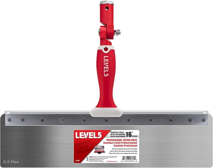 LEVEL5 16" Offset Knife, 0.5mm Stainless Steel FLEX Blade | Soft-Grip Handle | 5-388