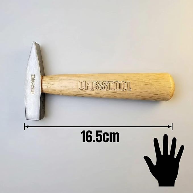 Engineers Hammer with Wood Handle and Alloy Steel Head, 11 OZ Mini Cross Peen Hammer for Woodworking & DIY