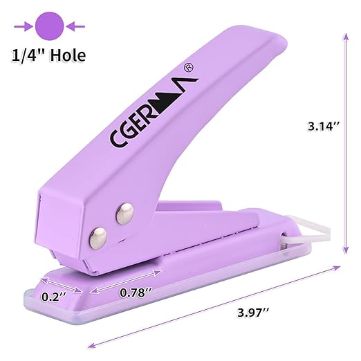 Single Hole Puncher, 3 Pack 竊?1/4" Hole, 50% Labor Savings, Heavy Duty Metal Punch, 15 Sheet Capacity, for ID Cards, Chipboard, Art Project, Crafts Easy Punching,