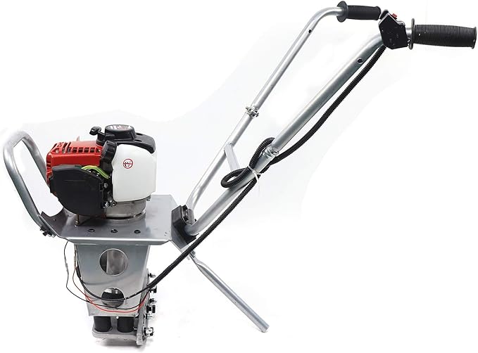 Eapmic Concrete Vibrating Screed Engine, 4-Stroke 1.2HP 35.8CC Gasoline Concrete Vibrating Leveling Machine Aluminum Frame Cement Concrete Surface Finishing Machine Without Leveling Board