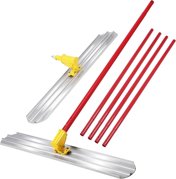 Bull Float Magnesium Concrete Float Tool ??48"x8" Round End Cement Finishing Float, Lightweight Design, Durable Construction, Easy to Use with 3 Handle Bracket, Lightweight Durable Concrete Tool