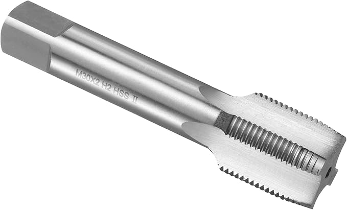 uxcell Hand Plug Tap M30 x 2 H2 Metric Thread Plug Style Taps Straight Flute Screw Tapping Threading Tool High Speed Steel HSS6542