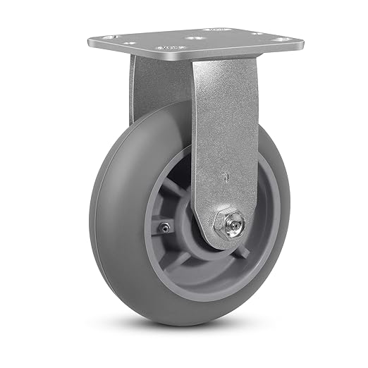 6"x 2" Heavy Duty Caster, Thermoplastic Rubber Wheels(Crown Tread)- 500 Lbs Per Casters, Plate Caster for Furniture Platform Trucks Workbench (1 Pack Swivel)
