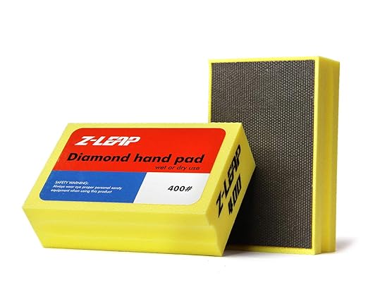 Diamond Hand Polishing Pads Fine Grit 400 for Granite Marble Concrete Glass Sanding Block