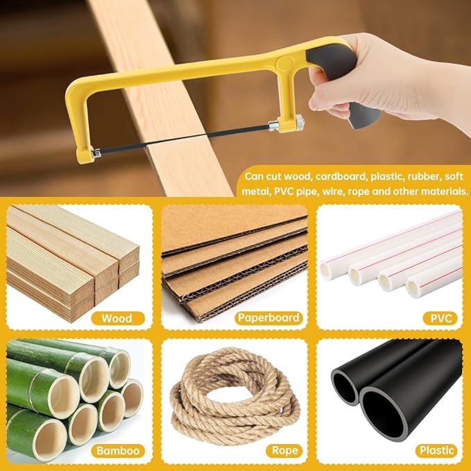 6inch Mini Hacksaw and Miter Block Set,Adjustable Miter Box and Saw Set,Metal Mitre Block Set,Professional Cutting,Hacksaw,Coping Saw for Woodworking,Hacksaw for Metal Cutting(0.24x3.74x5.91inch)