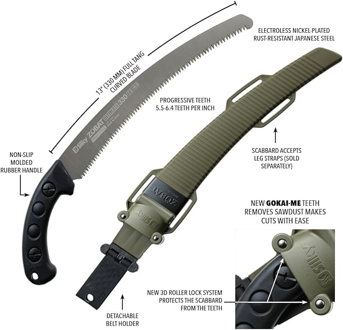 Silky ZUBAT Ultimate Professional Curved Hand Saw 330mm Progressive Teeth (746-33)