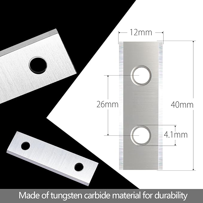 Carbide Scraper Blades 1.6" 40mm Carbide Inserts for Paint Scraper Hand-Held Scrapers Spiral Helical Planer Cutter Heads and Router Bits