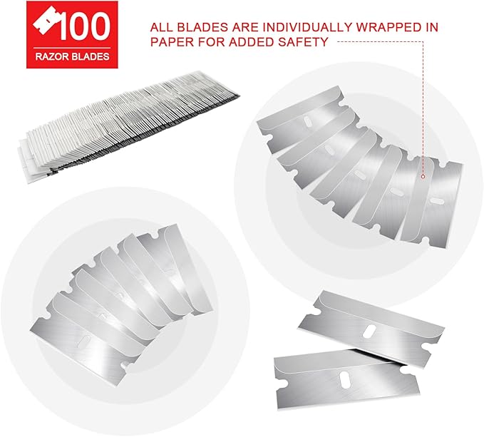 100 Count Single Razor Edge Blades ??Premium SK5 Carbon Steel, Ultra-Sharp & Durable for Professional Shaving, DIY Crafts and Industrial Use