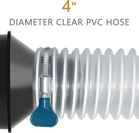 4" x 20' Dust Collection Hose, Flexible Clear PVC Fume Collection Hose with Carbon Steel Wire Coil for Dust Collectors by Oycevila