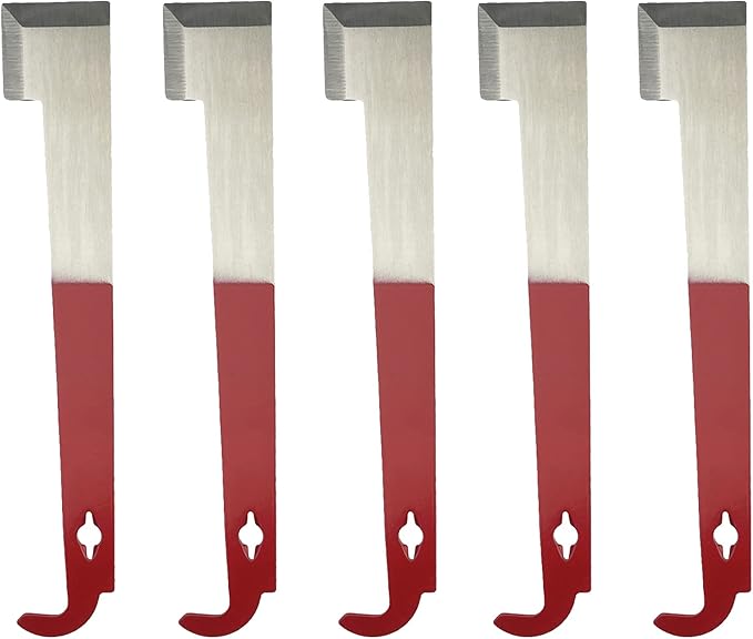 5 Pack Steel J Hook Bee Hive Tool Frame Lifter and Scraper for Beekeepers