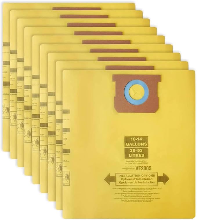 9 Packs 90672 Type I High Efficiency Dust Collection Bags for 10-14 Gallon Vacuum Bags Type I and Type F 90672 9067200 9067233 90662 9066200 9066233 Part VF2005