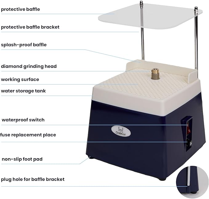 Stained glass grinder machine,Automatic Water-filling 360째 Anti-Dust 110V 4200RPM Brushless Motor Mini Precision Edging Shaping Glasses Grinder for Glass Arts,Tile,Jewelry Making,Mosaics Decoration