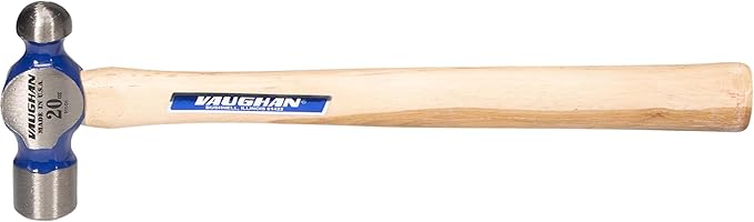 VAUGHAN Ball Pein Hammer, 20 oz, Hickory handle, American high carbon steel, TC120, VN15630