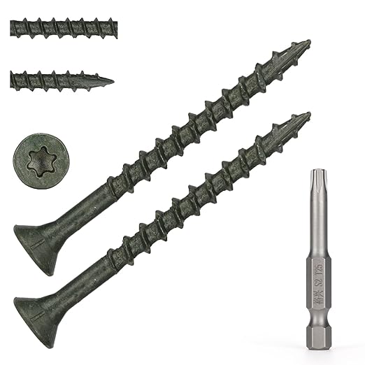 Wood Screws #8 x 2?쇺? T25 Star Torx Drive Flat Head Deck Screws, Green, 127Pcs (1lb)