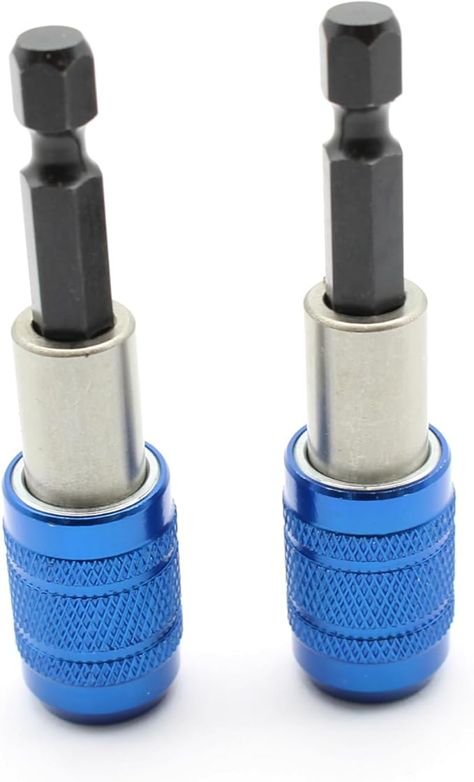 TEMO 2 pc Quick Release Security Screwdriver Bit Holder Impact Ready, 1/4 Inch Hex Shank