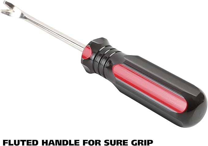 GreatNeck TL4C Heavy-Duty Tack Lifter, Chrome Vanadium Steel Nail Remover Tool With Ergonomic Acetate Handle, Ideal for Carpet Tacks, Upholstery, Rivets, Nails, And Pins, Color May Vary