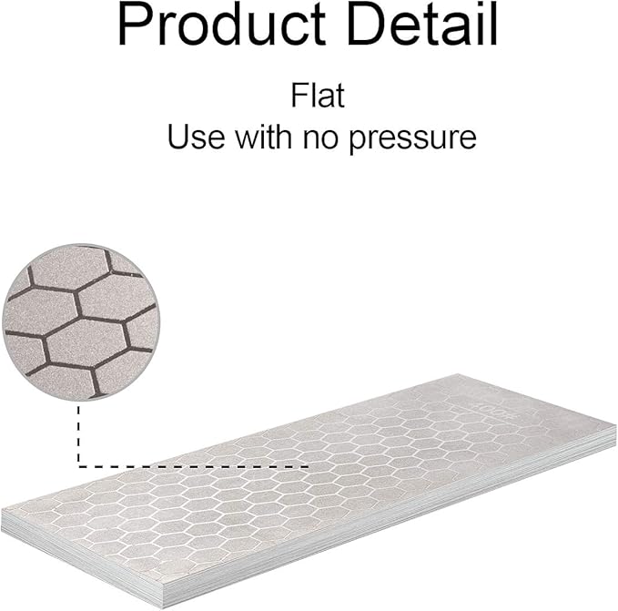 S SATC Diamond Sharpening Stone 2 Side Grit 400/1000 Diamond Plate Honing Stone 8-inch Hone Sharpener White