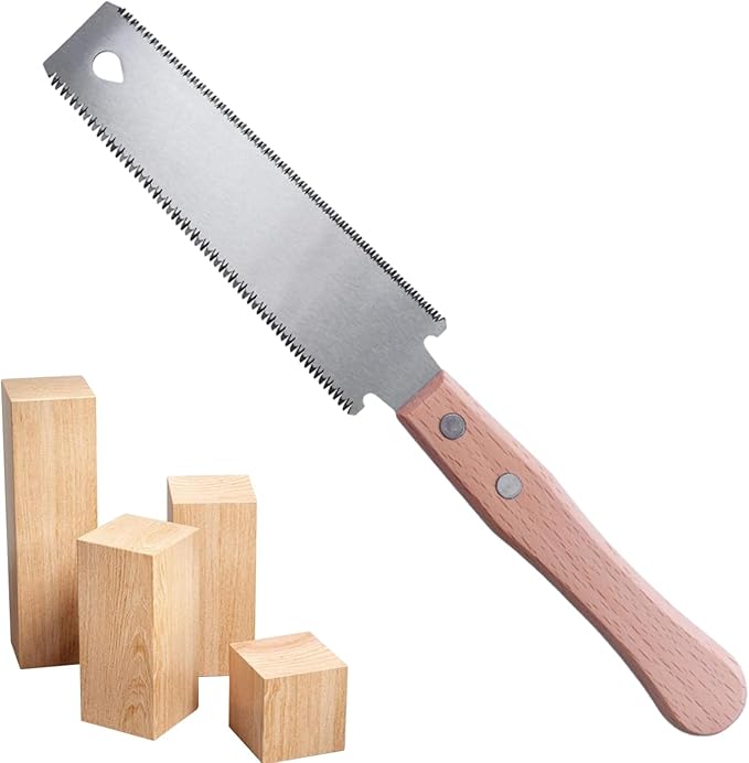 Japanese Pull Saw ??12.2 Inches Hand Saw With Double Edges | Flexible Blade Flush Cut Saws For Woodworking, Carpentry, Trim Work, Precision Cutting, Joinery, Furniture Making