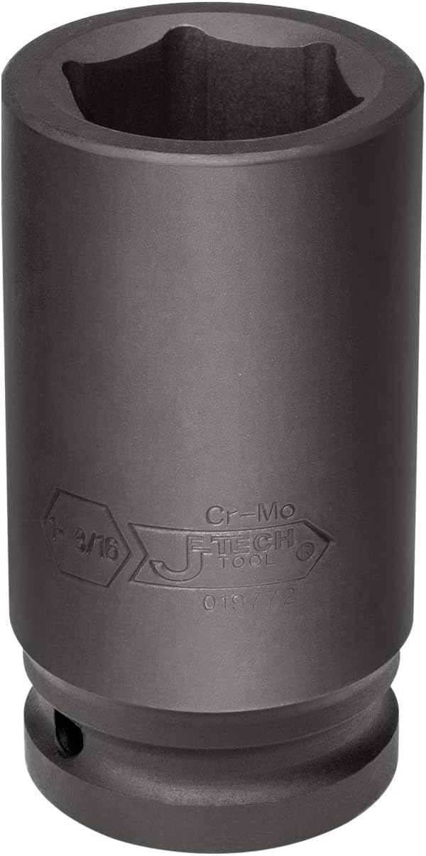Jetech 3/4 Inch Drive 1-3/16 Inch Deep Impact Socket, Made with Heat-Treated Chrome Molybdenum Alloy Steel, 6-Point Design, SAE