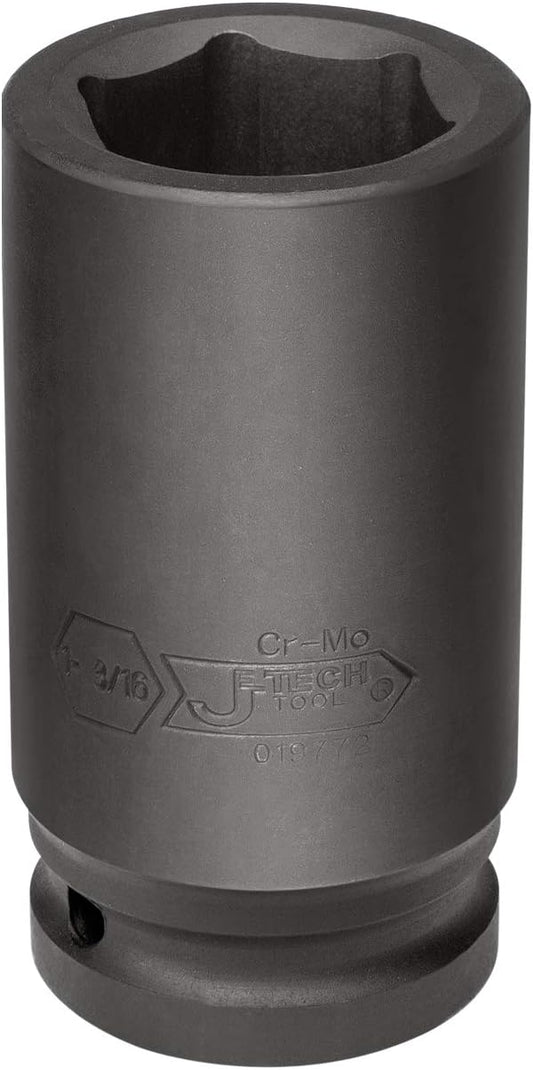Jetech 3/4 Inch Drive 1-3/16 Inch Deep Impact Socket, Made with Heat-Treated Chrome Molybdenum Alloy Steel, 6-Point Design, SAE