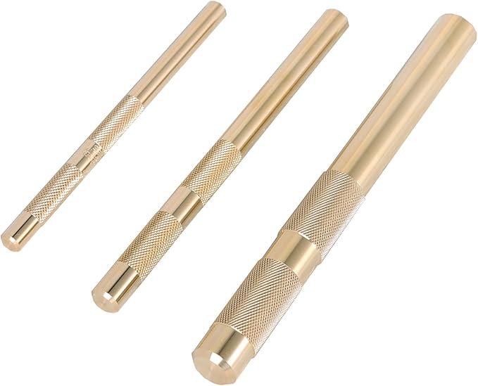 labwork 61360 3PCS Brass Drift Punch Set for Precision Hole Punching