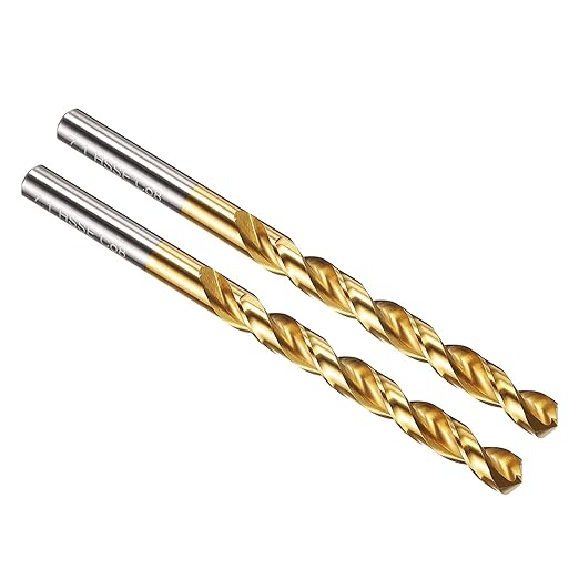 PATIKIL 7mm Drill Bit, M42 8% Cobalt High-Speed Steel Jobber Straight Shank 135° Titanium Nitride (TiN) Coated for Hard Metal Stainless Steel - 2 Pack