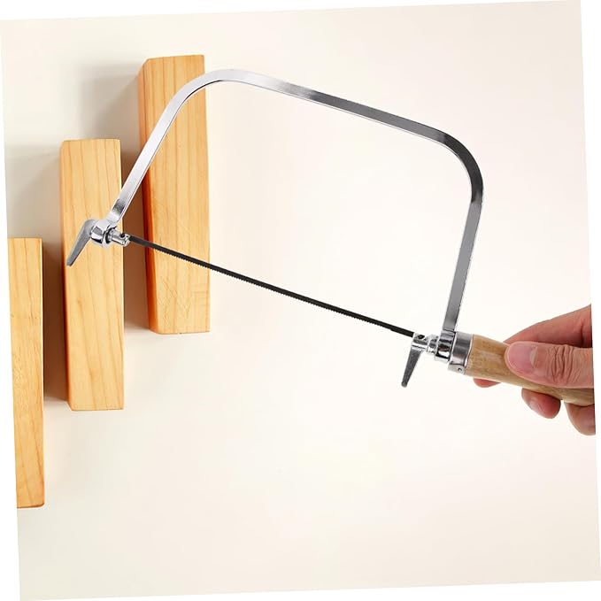Woodworking Coping Saw with Wooden Handle Lightweight Hand Saw with Replacement Blades for Precise Cutting of PVC and Light Metals Labor Saving DIY Tool
