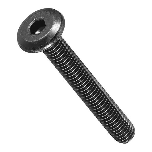 METALLIXITY Flat Head Hex Socket Cap Screws Bolts(M5-0.8x35) 30Pcs, Steel Hex Socket Furniture Bolts Screws - for Furniture Woodworking Project, Black