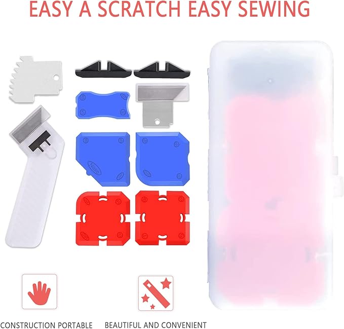 11 Piece Set 竊똏rofessional Caulking Tool Kit with Sealant Finishing Tools竊똄asy Silicone Caulking with Guides竊똂aulk Removal Tools and Fill Removal Tool Silicone Fill