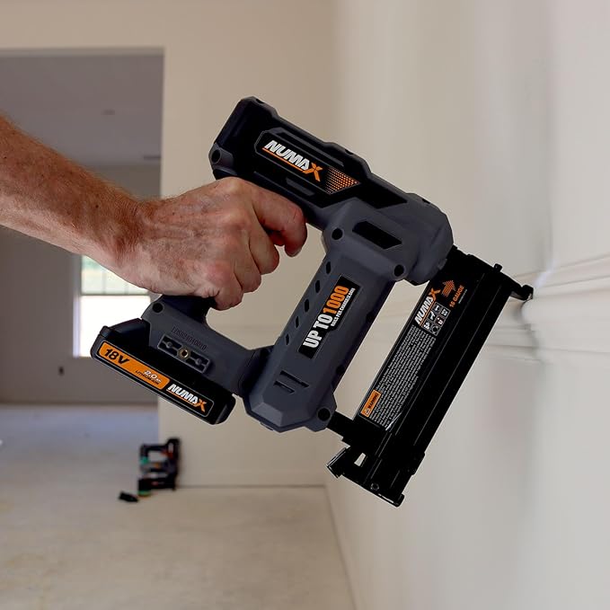 NuMax 18V Cordless 3-in-1 Nail Gun Kit ??2" 16 & 18 Gauge Finish Nailer, Brad Nailer, and Narrow Crown Staple Gun ??Includes Battery, Charger & Fasteners ??S18V31618G