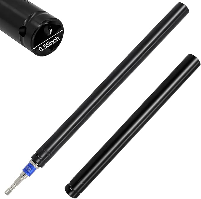 2 Pcs 9/16"(14mm) Power Nut Driver 8'' and 12'' Length, Nut Runner Hollow Socket with 1/4" Hex Shank and 360째 Rotatable 1/4" Hex Shank, Fit Long Bolts and Ductwork