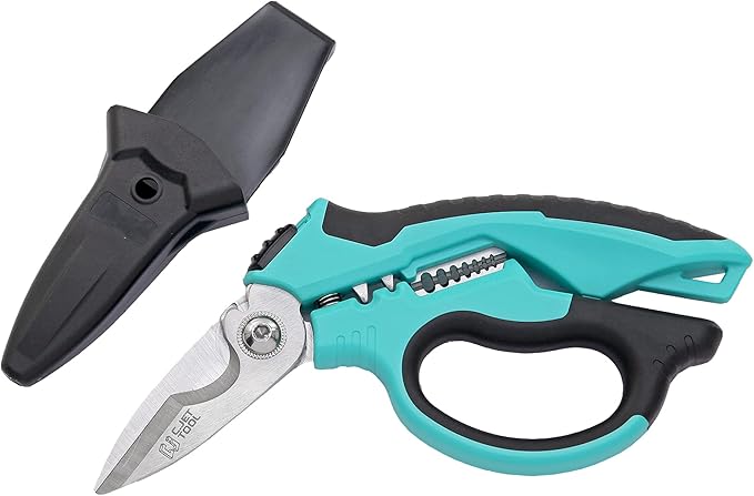 8" Stainless Angle Type Electrician Scissors Heavy Duty Professional for Aluminium Copper Soft Cable