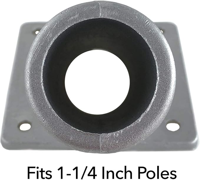 Aluminum Flag Pole Bracket Mount - Fits Most 1.25 Inch Flag Poles - Gray