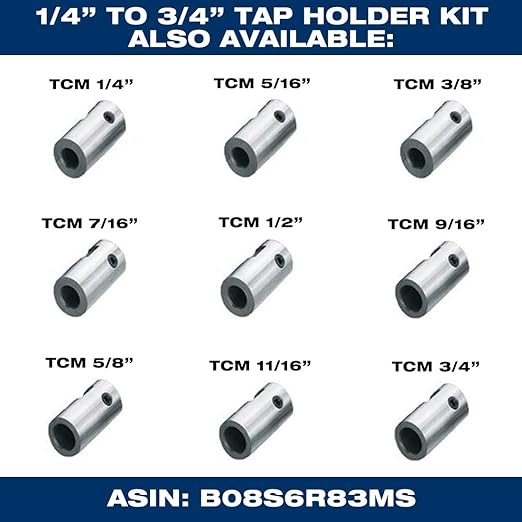 CS Unitec 3/4" Weldon Tap Holder for 5/16" Diameter Taps - Mag Drill Tap Collet - Fits Standard Weldon Chucks On Most Magnetic Drill Presses (TCM 5/16)