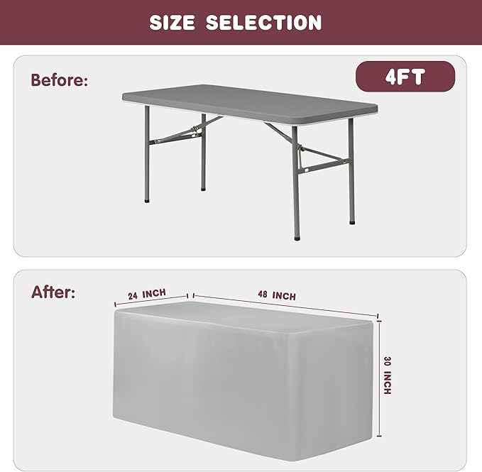 HolidayIdeas 2 Pack Fitted Table Clothes - 48 x 24 Inch - White Rectangle Tablecloths for 4 Foot Tables, Polyester Fabric Tablecloth for Folding Table, Parties, Birthday, Wedding, Trade Show