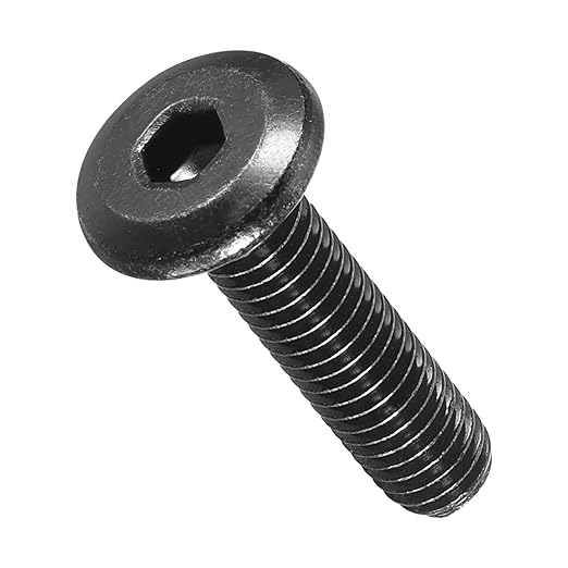 METALLIXITY Flat Head Hex Socket Cap Screws Bolts(M5-0.8x20) 30Pcs, Steel Hex Socket Furniture Bolts Screws - for Furniture Woodworking Project, Black