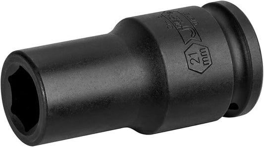 Jetech 3/4-Inch Drive 21mm Deep Impact Socket with 6-Point Design, Heat-Treated Chrome Molybdenum Alloy Steel, Metric