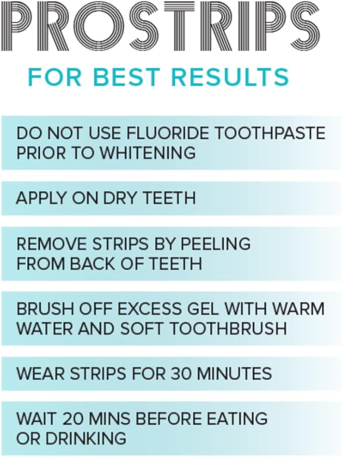 Prostrips - 12 Shades Whiter Teeth - 28 Enamel Safe REMINERALIZING Gentle Strips ??97% no Sensitivity