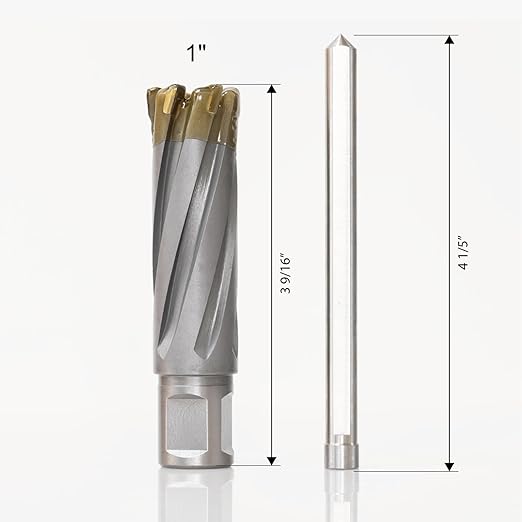 Wind Speed Carbide-Tipped Annular Cutter 1" Diameter x 2" Depth with Weldon Shank, High Precision Mag Drill Bit for Magnetic Drill Press, for Hard Material, Stainless Steel, Cast Iron, CT-500