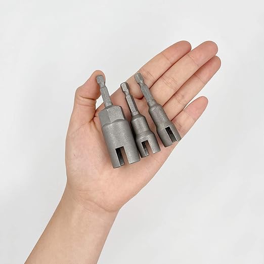 3 Pack 1/4" Hex Shank竊똏ower Wing Nut Driver Set,Slot Wing Nuts Drill Bit Socket Wrenches Tools Set, Drills Bits for Panel Nuts Screws Eye C Hook Bolt