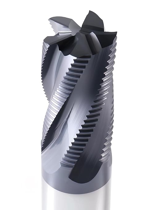 Accusize Industrial Tools Fine Tooth M42 8% Cobalt Tialn Roughing End Mill, 1'' Diameter, 1'' Shank Diameter, 2'' Flt Length, 4-1/2'' Oal, 1104-0001