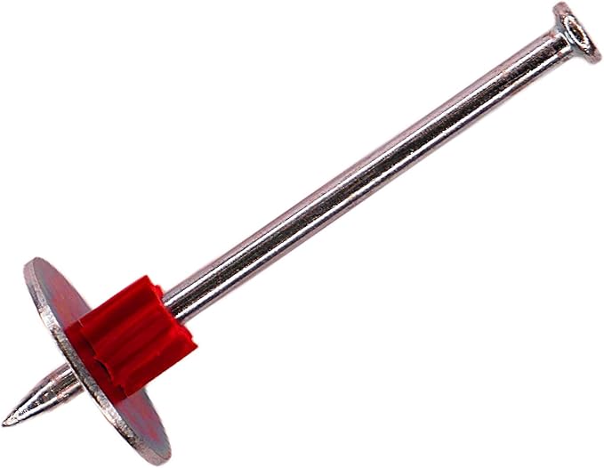 3" Powder Actuated Fasteners, Drive Pins with 1" Washer, PW300, 100pcs/pack, 4 Pack