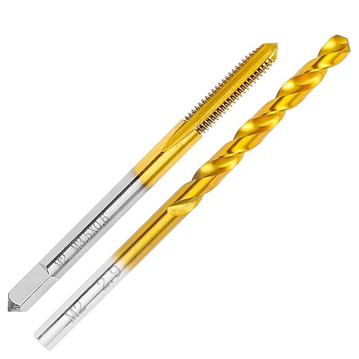 RURITKIT M3.5x0.6 Tap and 2.9mm Drill Bit Kit, M2 HSS Metric Drill and Tap Set, Combination of Drill and Tap Kit for Metal