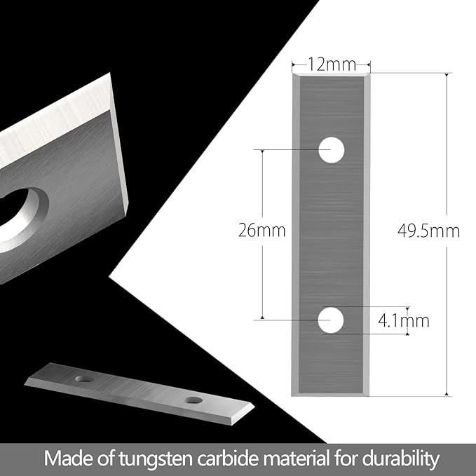 Carbide Scraper Blades 2" 49.5mm Carbide Inserts for Paint Scraper Hand-Held Scrapers Spiral Helical Planer Cutter Heads and Router Bits