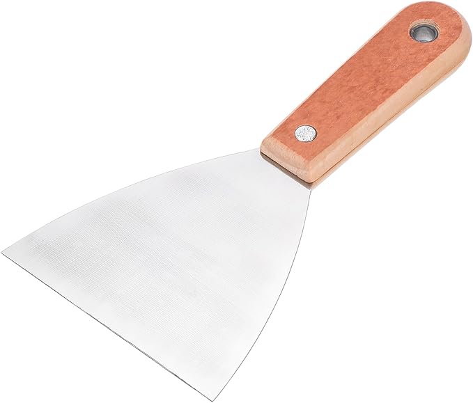 PATIKIL 4" Putty Knife, Carbon Steel Blade Scraper Tool with Wooden Handle for Repairing Wall Paint Stripping Removing Wallpaper