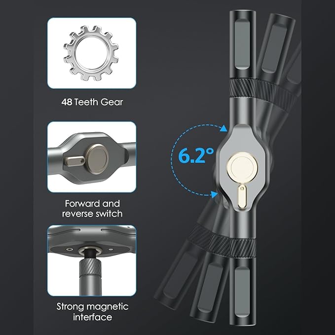 24-in-1 Small and Durable Allen&PH/Torx/Slotted Magnetic Screwdriver Set節쏞ompact and Solid T-Handle Set, Detachable Multi-Bit Ratchet Driver for Electronics, Allen Wrench, Phone Repair&Furniture
