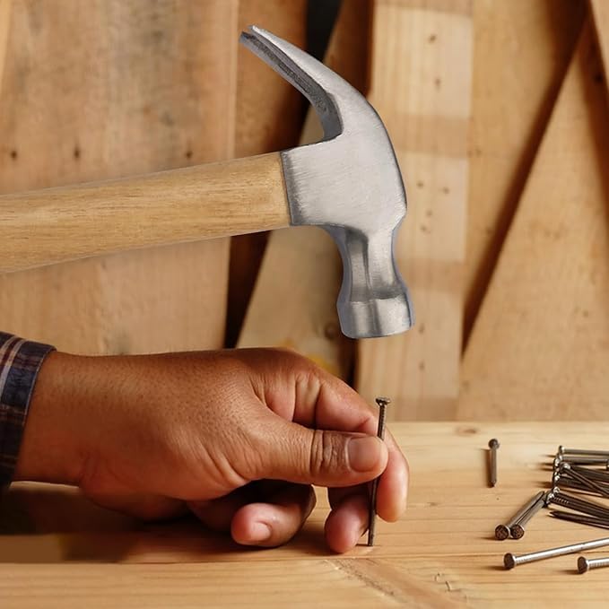 5 Pack 16 OZ Claw Hammer with Wood Handle for Husband, Dad, or Friends! Ideal for Woodworking, Repairing, and Nailing